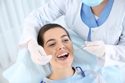 getting a dental cleaning