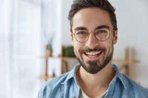 Man with Glasses Smiling