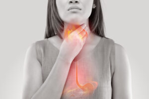 Woman with Glowing Esophagus