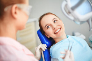 Patient Smiling at Dentist